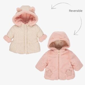 Mayoral Reversible Pink and Cream Baby Jacket